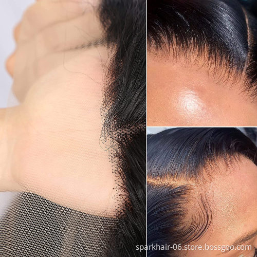 Drop Shipping Transparent 360 Pre Plucked Lace Frontal Wig,Half Lace Frontal Wig Human Hair,Straight 13X6 Hd Frontal Wig